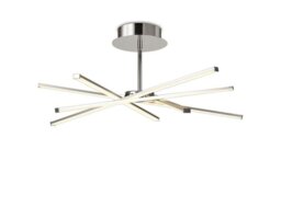 M5918 Star LED Semi Flush Ceiling Light In Silver And Chrome
