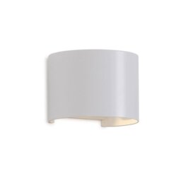 Mantra M6523 Davos Curved Outdoor LED Wall Light In Sand White - Width: 140mm