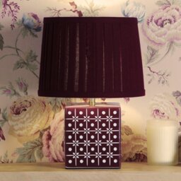 Laura Ashley Claudina Table Lamp In Purple Ceramic And Antique Brass Finish With Shade LA3756670-Q