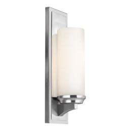 FE/AMALIA1/LBATH Amalia 1 Light Large Bathroom Wall Light In Polished Chrome - Height: 406mm