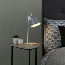 EFF4139 Effie 1 Light Table Lamp In White And Grey