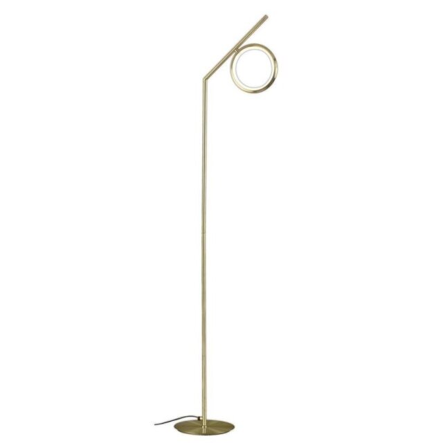 Mantra M6587 Olimpia SG 12 Watt Floor Light In Satin Gold/Opal White