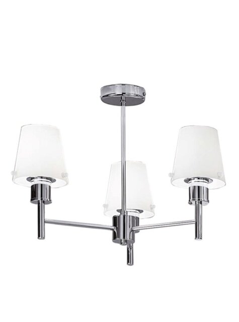 Franklite Turin FL2126/3/991 Three Light Semi Flush Ceiling Light In Chrome With Glass Shades