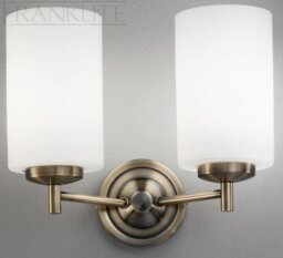 Franklite Decima FL2253/2 2 Light Bronze Wall Light With Opal Glass Shades