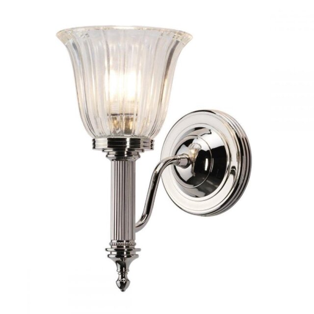 Elstead BATH/CARROLL1 PN Carroll 1 Light Bathroom Wall Light In Polished Nickel