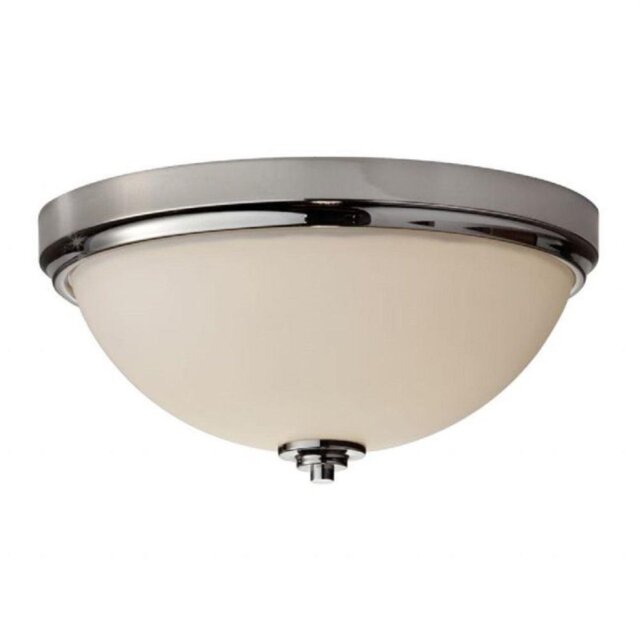 FE/MALIBU/F BATH Malibu 2 Light Polished Nickel Bathroom Flush Mount Light