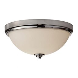 FE/MALIBU/F BATH Malibu 2 Light Polished Nickel Bathroom Flush Mount Light