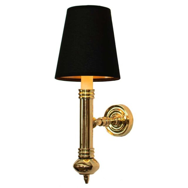 710 Carlton 1 Light Brass Wall Light with Optional Shades - product_finish:Polished Brass-shades:WITH GOLD SHADE