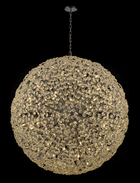 Fusion Grande Crystal Sphere Ceiling Pendant in Polished Chrome Finish 150cm