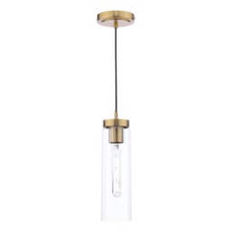 Dar Lighting Jodelle Ceiling Pendant Light In Polished Bronze Finish With Glass