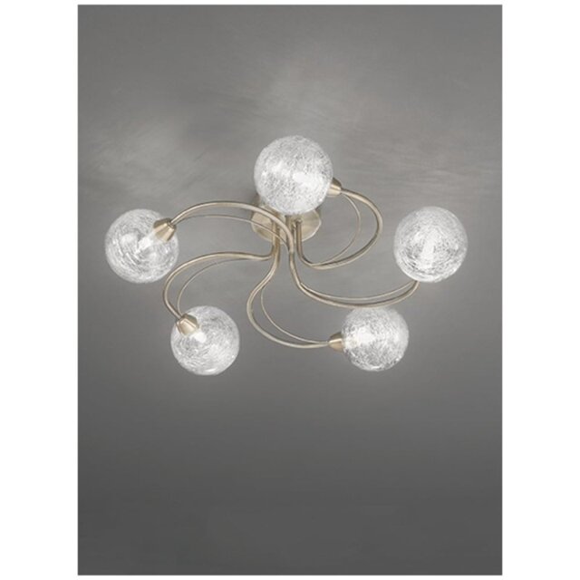 Franklite FL2328/5 Bronze 5 Light Ceiling Light with Spun Glass Shades