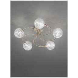 Franklite FL2328/5 Bronze 5 Light Ceiling Light with Spun Glass Shades
