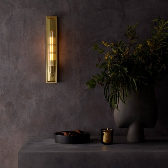 Astro 1402006 Harvard 500 Outdoor Wall Light In Natural Brass Finish IP44