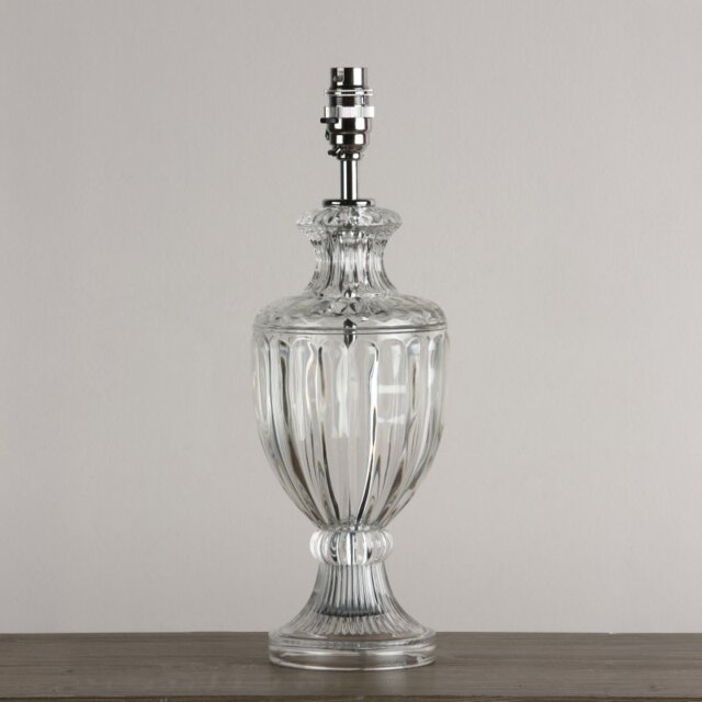Laura Ashley Meredith Cut Glass Small Urn Table Lamp Base In Polished Chrome Finish