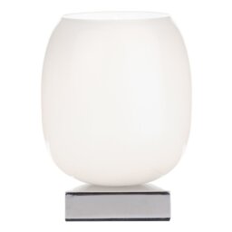 DIN412 Dino Touch Table Lamp With White Glass And Polished Chrome Finish