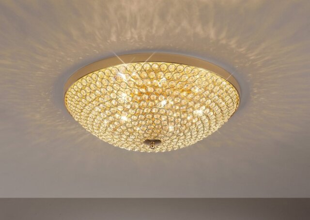 IL30757 Ava 6 Light French Gold & Crystal Ceiling Light