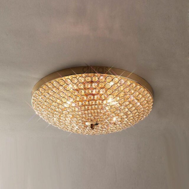 IL30756 Ava 4 Light French Gold Flush Ceiling Light
