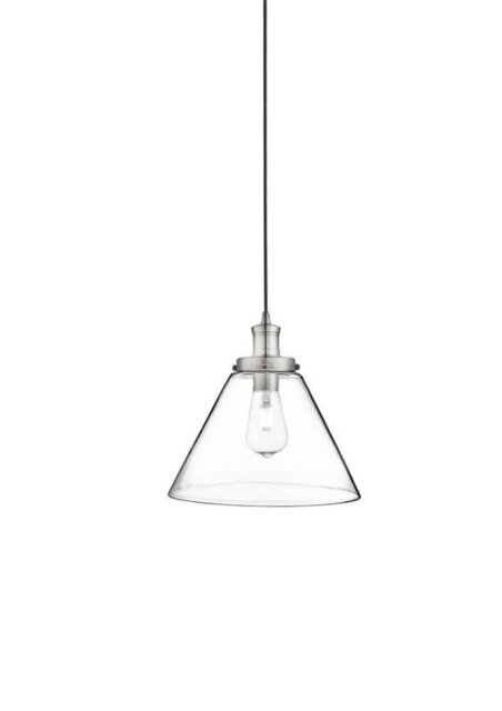 Searchlight 3228SS Pyramid 1 Light Ceiling Pendant Light In Satin Silver