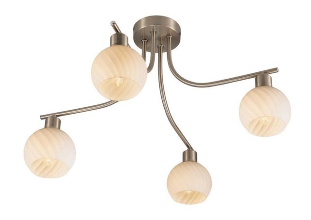 Carmen 4 Light Semi Flush Ceiling Light In Satin Nickel