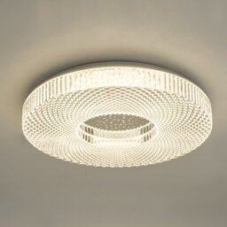 Dar CIM5008 Cimona Small Flush Ceiling Light With Acrylic Finish - Dia: 400mm