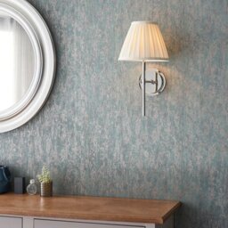 Endon 103356 Rennes Wall Light In Bright Nickel Finish With Cream Fabric Shade