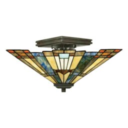 Elstead QZ-INGLENOOK-SF Inglenook 2 Light Semi Flush Ceiling Light In Valiant Bronze