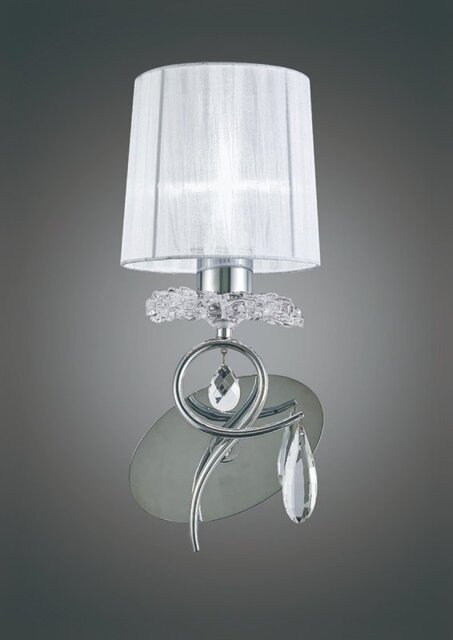 Mantra M5277 Louise 1 Light Wall Light In Chrome With White Shade
