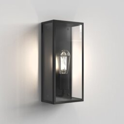 Messina 160 II Outdoor Wall Light In Textured Black Finish With Clear Glass 1183031