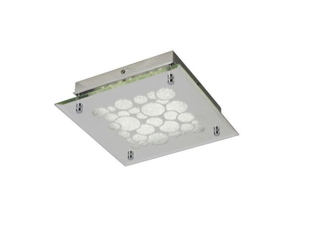 Mantra M5551 Coral LED Small Square Flush Ceiling Light In Chrome And Crystalline - L: 250mm