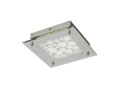 Mantra M5551 Coral LED Small Square Flush Ceiling Light In Chrome And Crystalline - L: 250mm