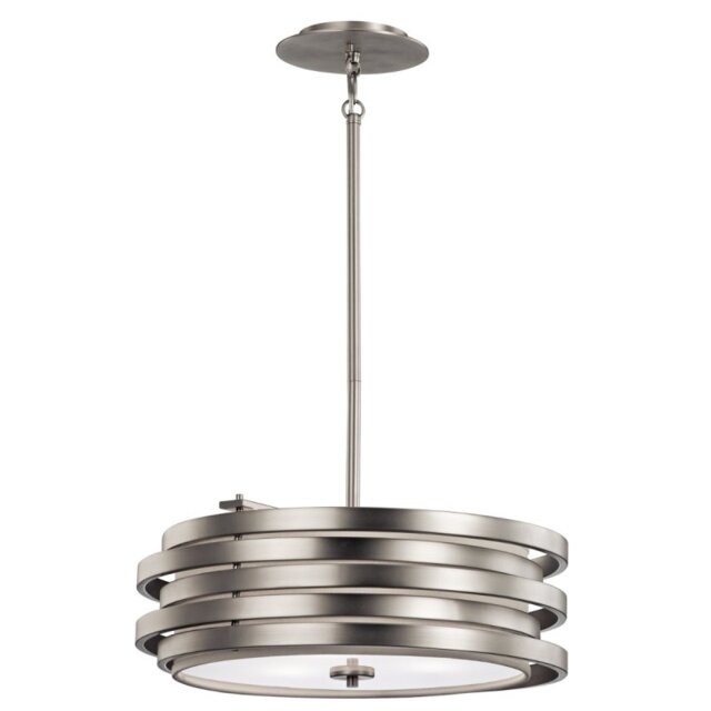 KL-ROSWELL-P-B Roswell Nickel 3 Light Ceiling Pendant Linear Design