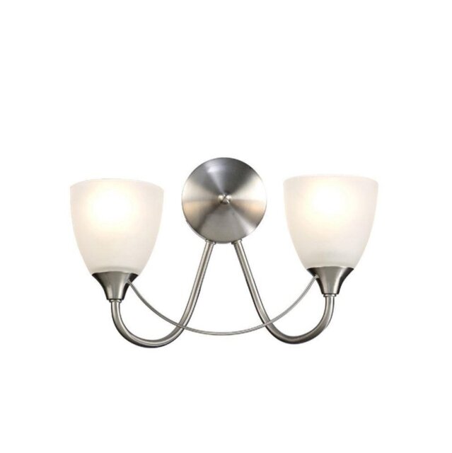 Cooper 2 Light Wall Light In Satin Nickel