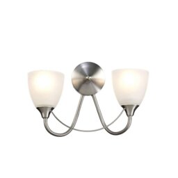 Cooper 2 Light Wall Light In Satin Nickel