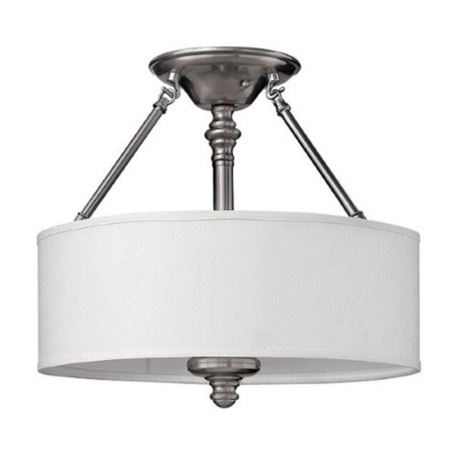HK/SUSSEX/SF Sussex 3 LIght Brushed Nickel Semi Flush Ceiling Light