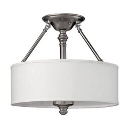 HK/SUSSEX/SF Sussex 3 LIght Brushed Nickel Semi Flush Ceiling Light