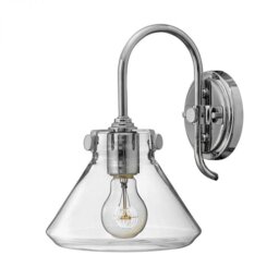 HK/CONGRES1/A CM Congress Chrome 1 Light Clear Glass Wall Light