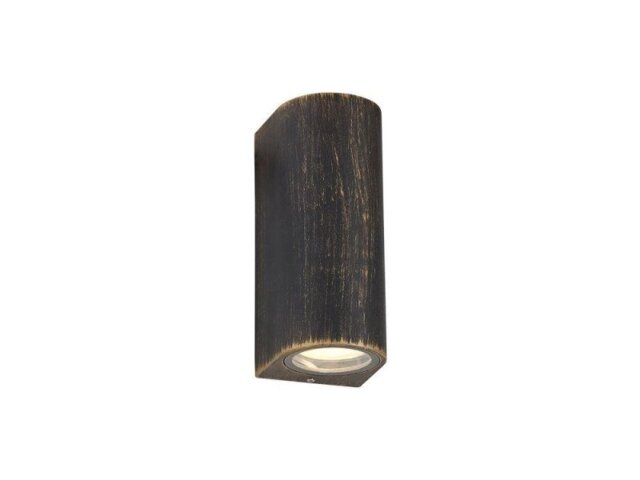 Poole 2 Light Outdoor Wall Light In Black And Gold