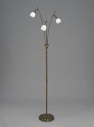 Franklite SL221 3 Light Standard Floor Lamp In Bronze With Clear Edged White Glass Shades