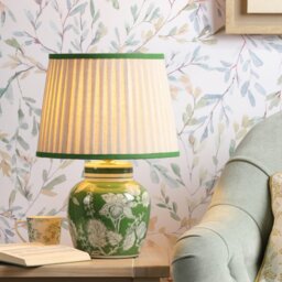 Laura Ashley Colwich Table Lamp In Green Ceramic And Antique Brass Finish With Shade LA3756733-Q