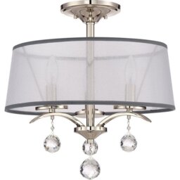 Elstead QZ/WHITNEY/SF Whitney 3 Light Pendant/Semi Flush Ceiling Light In Imperial Silver