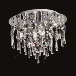 Franklite CF5719 Jazzy Round 4 Light Crystal Bathroom Flush Ceiling Light