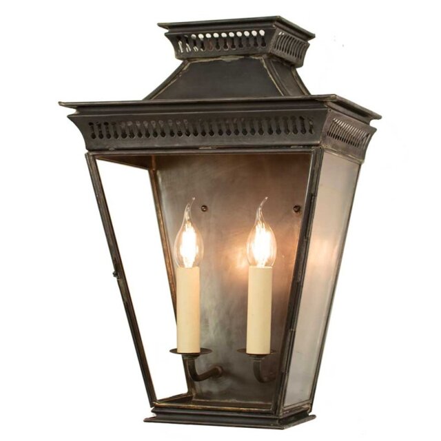 493A Large Pagoda 2 Light Exterior Wall Light - product_finish:Polished Brass