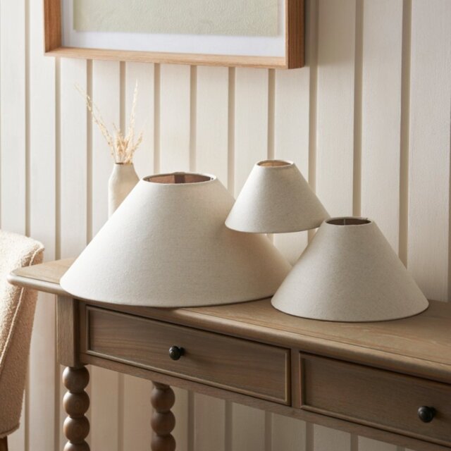 Endon 117533 Avalon 31cm Tapered Shade In Natural Faux Linen