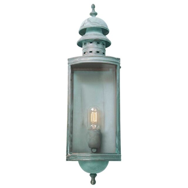 Downing Street Solid Brass Outdoor Lantern, Verdigris