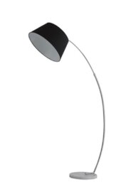 Franklite SL226/1173 One Light Chrome Extendable Floor Light With Marble Base And Black Shade