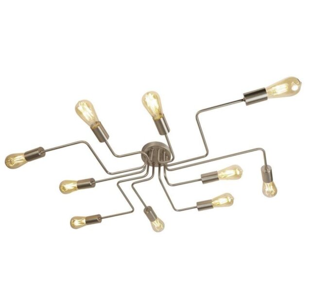 Searchlight 99210-10SS Circuit 10 Light Flush Ceiling Light In Satin Silver