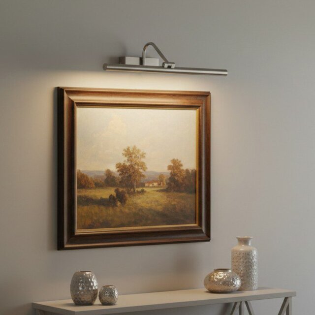 Firstlight 6835BS Rechargeable LED Picture Light In Brushed Steel Finish