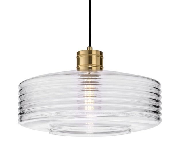 Firstlight 6837BB Porto Ceiling Pendant Light In Brushed Brass with Clear Decorative Glass