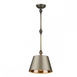 David Hunt Lighting HOX0775+EMP2018-BZ Hoxton 1 Light Ceiling Or Wall Light In Brass With Cream Shade