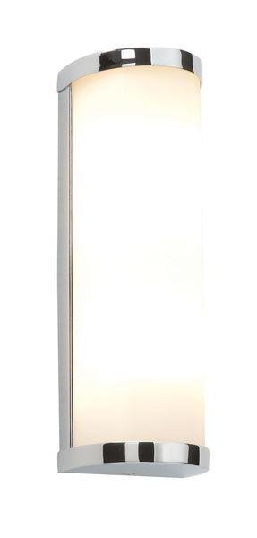 39363 Ice Double Bathroom Chrome and White Glass Wall Light